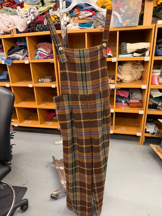 Cider Pants - Cider Women's Tweed Plaid Wide Leg Jumpsuit